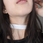 Medium White Velvet Choker