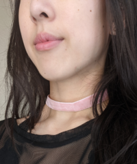 Medium Pink Velvet Choker