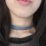 Medium Grey Velvet Choker