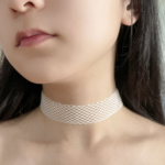Fishnet White Choker