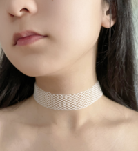 Fishnet White Choker