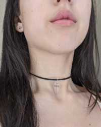 Silver Cross Choker