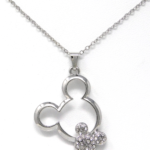 Silver Mickey Twin Pendant w/ Gems