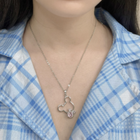 Mickey Twin Pendant - Clear Gem