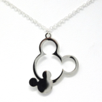 Silver Mickey Twin Pendant