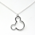 Silver Mickey Outline Pendant