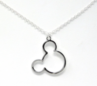 Silver Mickey Outline Pendant