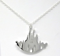 Silver Curved Castle Pendant