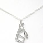 Silver Origami Penguin Pendant