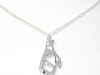 Silver Origami Penguin Pendant